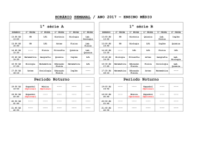 Horários 1°, 2° e 3° Anos - 2017