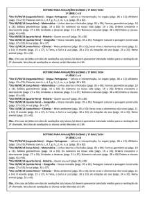 ROTEIRO PARA AVALIAÇÕES GLOBAIS / 1º BIM / 2014 1ª SÉRIE C