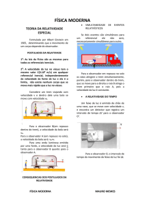 1. Uma nave, quando em repouso em relação ao solo, mede