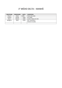 3° MÉDIO DELTA – MANHÃ DISCIPLINA PROFESSOR DATA