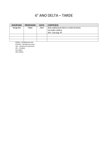 6° ANO DELTA – TARDE DISCIPLINA PROFESSOR DATA