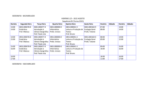 GEOGRAFIA BACHARELADO – Horários - UFMS