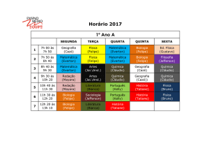 Horário – 1º Ano