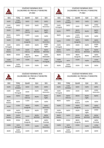 COLÉGIO FADMINAS 2015 CALENDÁRIO DE PROVAS 1º