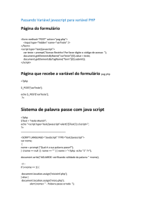 Sistema de palavra passe com java script