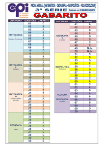 Gabarito – 3ª serie – Matematica – geografia – filosofia