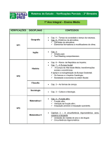 Verificações Parciais – 2º Bimestre 2016 1º Ano Integral – Ensino