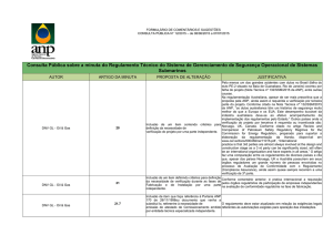 CONSULTA PÚBLICA PARA REVISÃO DA PORTARIA ANP 248/99