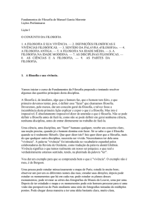 Fundamentos de Filosofia de Manuel Garcia Morente Lições