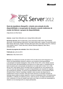 Os Grupos de Disponibilidade do SQL Server 2012 AlwaysOn