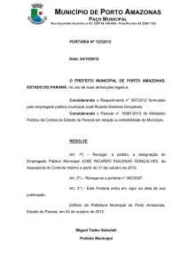 portaria nº 125/2012 - Prefeitura de Porto Amazonas