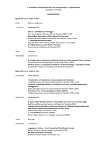 2ª Reunião da Sociedade Brasileira de Fenomenologia – Seção