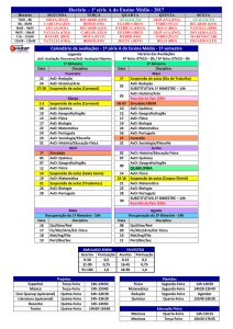 Horário – 1ª série A do Ensino Médio - 2017