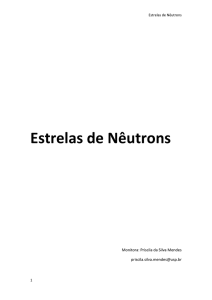 As estrelas de nêutrons foram propostas em 1933