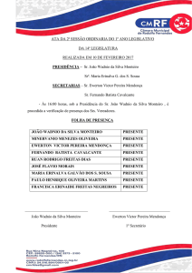 ATA DA 2ª SESSÃO ORDINARIA DO 1º ANO LEGISLATIVO DA 14ª