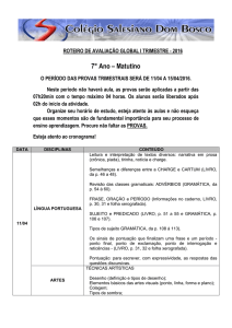 Roteiro de avaliação global - FII: 7º ano matutino