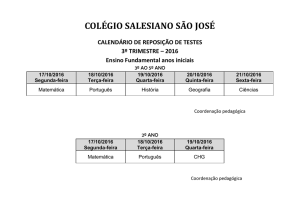 Comunicado - Reposição testes III trimestre