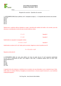 Curso: Redes de computadores Disciplina: Eletricidade