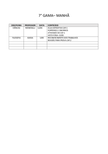 7° GAMA– MANHÃ DISCIPLINA PROFESSOR DATA CONTEÚDO