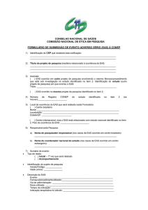 Formulário de submissão de EAS à CONEP