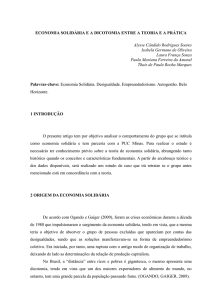 ECONOMIA SOLIDÁRIA E A DICOTOMIA ENTRE A TEORIA E A