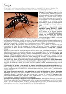 A dengue é uma doença viral grave transmitida por mosquitos do