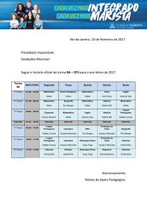 Grade de horários – 8º ano A