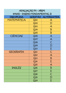 avaliação p3 – 2ºbim. 6ºano - ensino fundamental ii disciplina