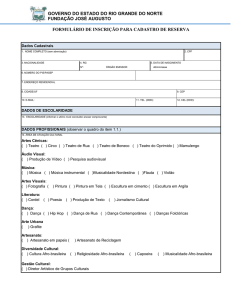Anexo I - Formulário de inscrição