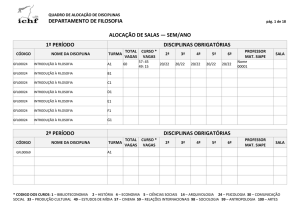 DISCIPLINAS OBRIGATÓRIAS PARA O CURSO DE FILOSOFIA