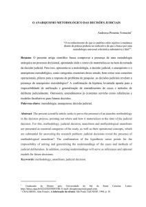 o anarquismo metodológico das decisões judiciais