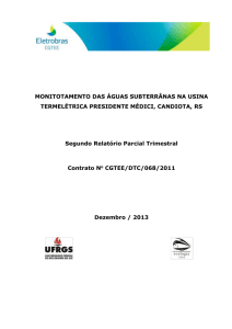 MONITOTAMENTO DAS ÁGUAS SUBTERRÂNAS NA USINA