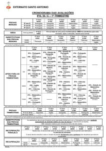 Cronograma de provas - 8ªABC