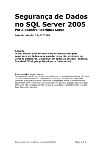 Segurança de Dados no SQL Server 2005