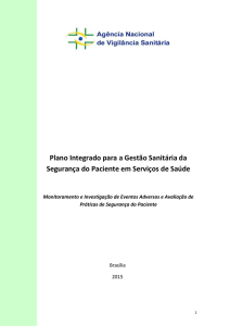 Plano Integrado para a Gestão Sanitária da Segurança do Paciente