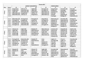 Relação de Aulas - 2017 (Horário sujeito a alterações)