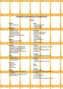 Conteúdos da Recuperação do Ensino Médio