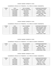 COLÉGIO SAGRADO CORAÇÃO DE JESUS CALENDÁRIO DE