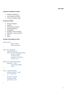 26-07-2010 Programa de disciplina resumido: Revisão de