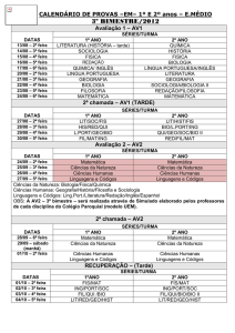 2ª chamada – AV1 (TARDE)