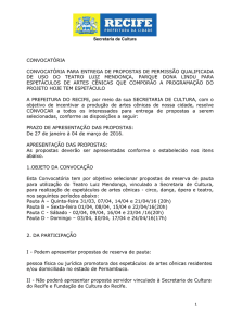 Convocatória de propostas para uso do Teatro Luiz Mendonça