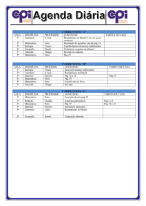 Y` Agenda Diária 1ª SÉRIE TURMA “A” AULA DISCIPLINA