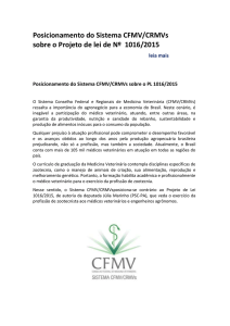 Posicionamento do Sistema CFMV/CRMVs sobre o PL - CRMV-RN