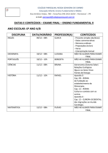 datas e conteúdos – exame final – ensino