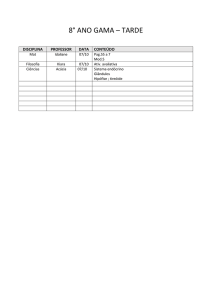 8° ANO GAMA – TARDE DISCIPLINA PROFESSOR DATA