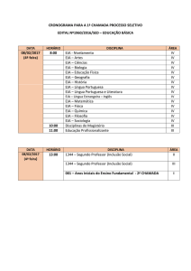 CRONOGRAMA PARA A 2ª CHAMADA PROCESSO