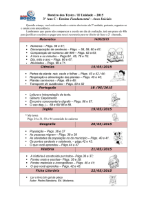 roteiro dos testes – 3º ano c ii unidade