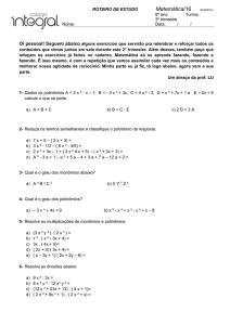 ROTEIRO DE ESTUDO Matemática/16 8mat301ro