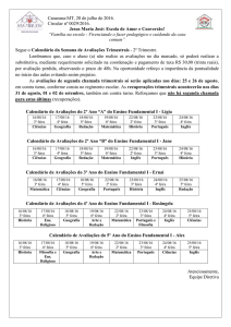 Calendário Geral 2 Trimestre VESPERTINO