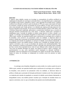 O ensino de sociologia no ensino médio no brasil pós - Ciem-UCR